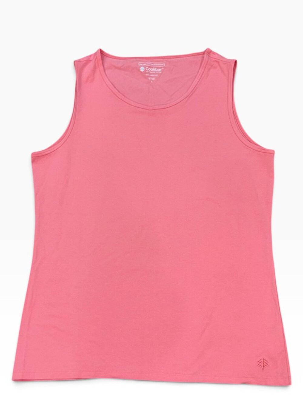 Coolibar Coral Pink Bamboo Blend UPF 50+ Sleeveless Tank Top Large Summer Golf